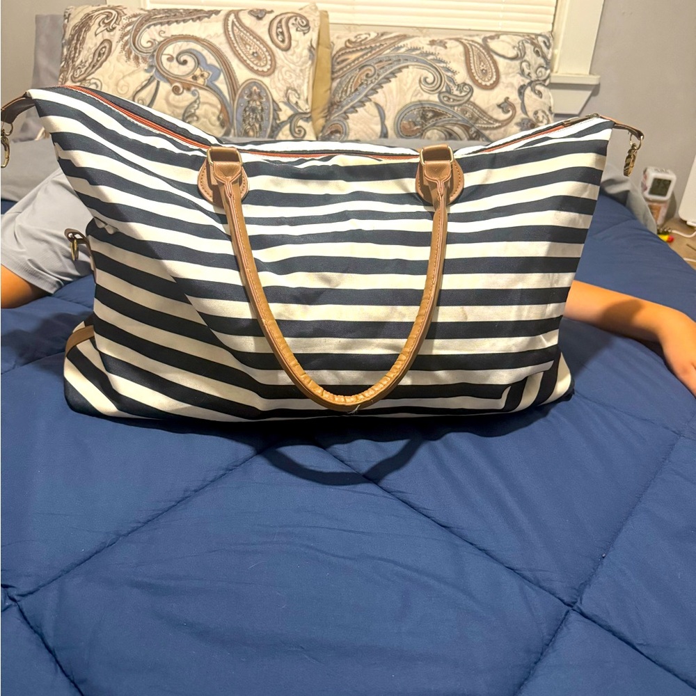Striped Black and White Tote Bag